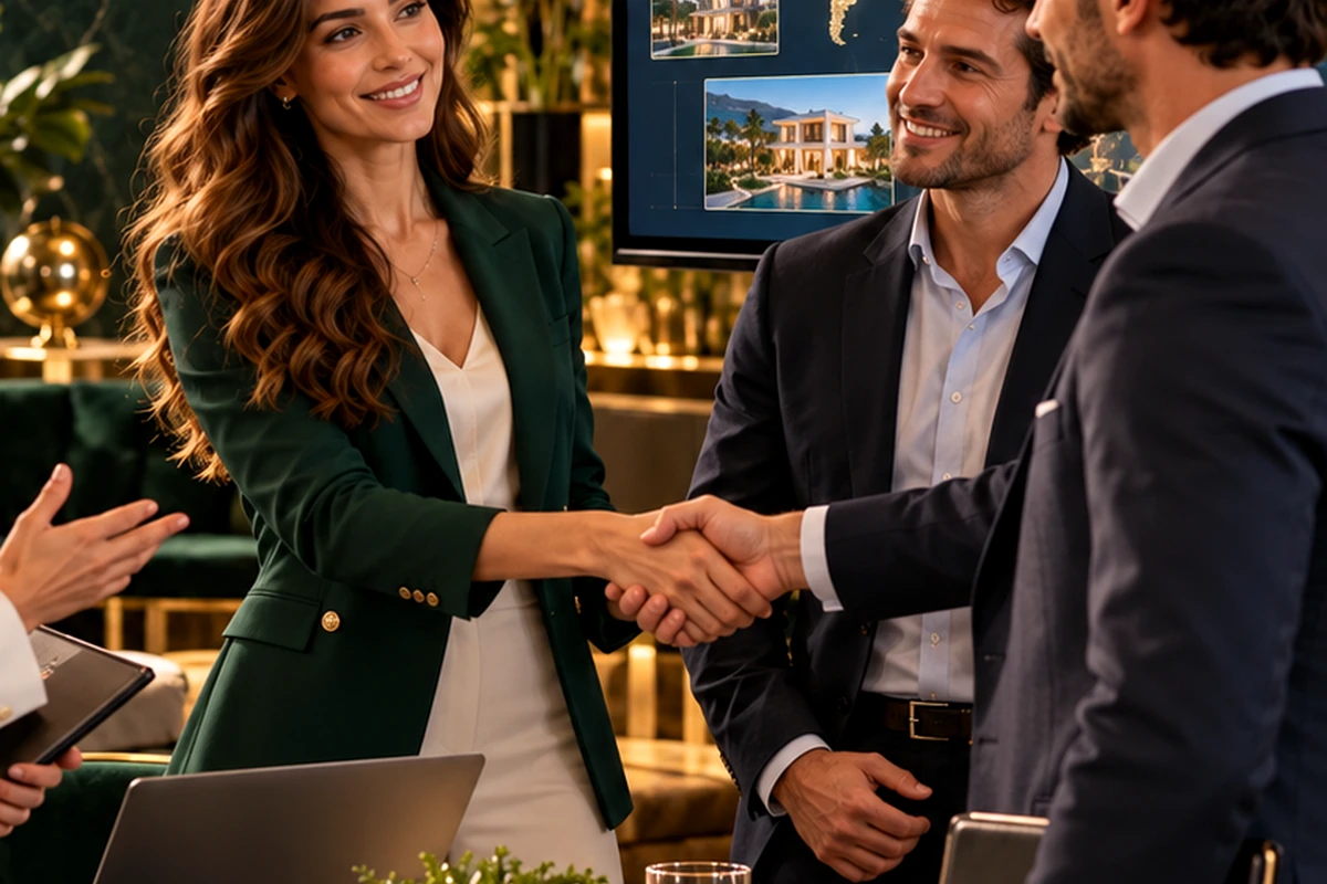 Brokers y empresarios estableciendo una alianza comercial